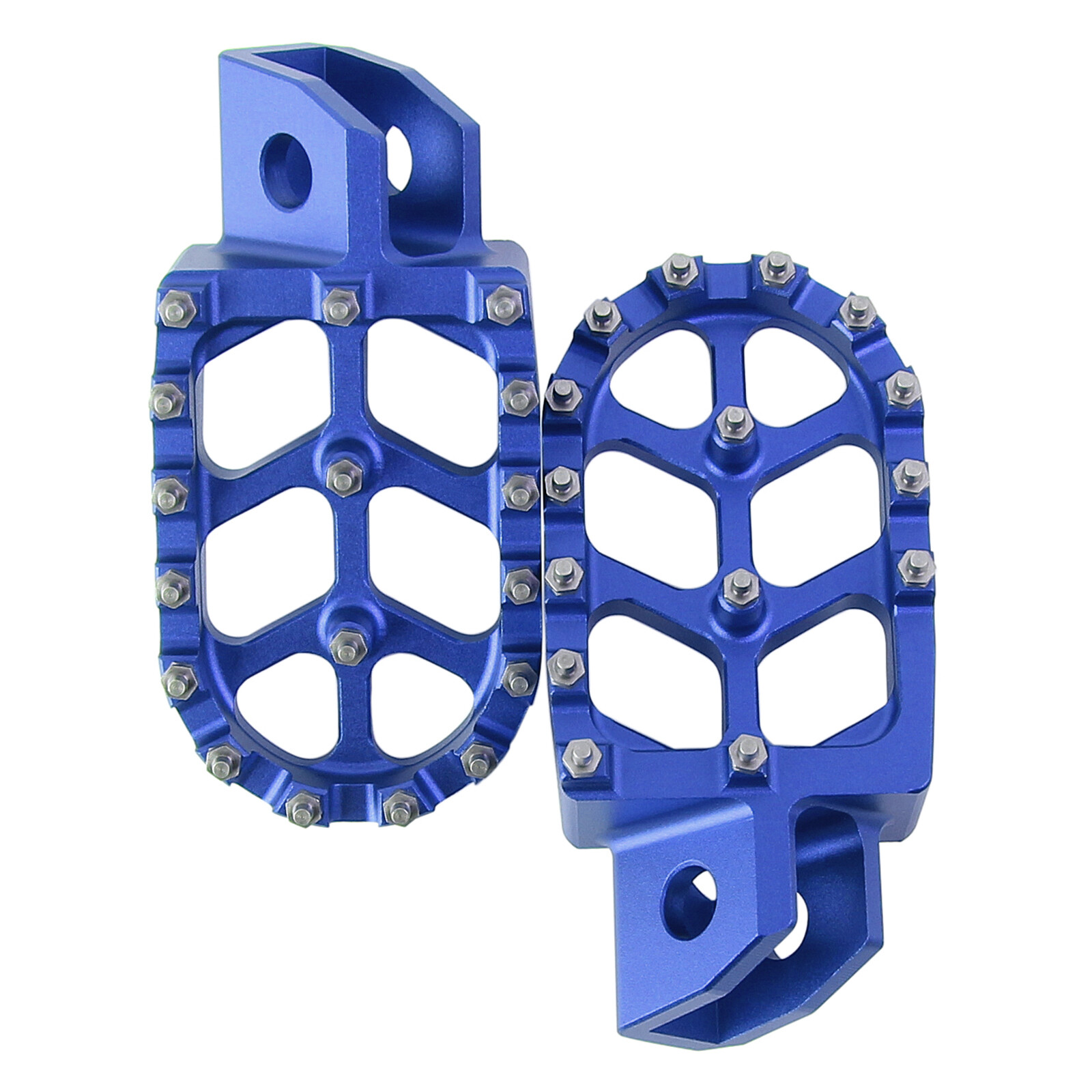 Blue Wide Foot Pegs Footrest Pedals For Yamaha XT250 YZ125 YZ80 WR250 TTR90