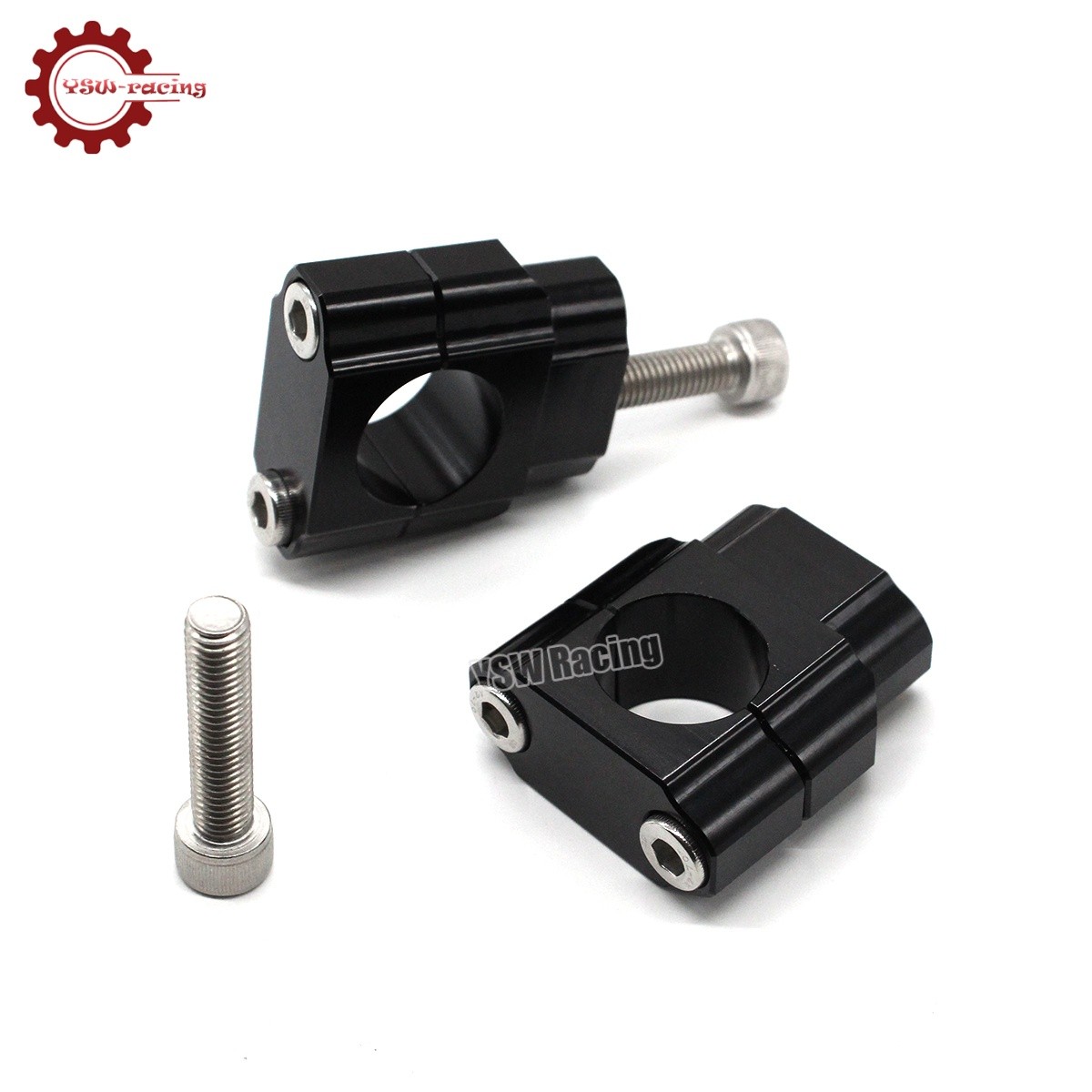 US 1-1/8″ 28mm Handlebar Fat Bar Mount Clamp Adapter Riser Dirt Bike CNC Black