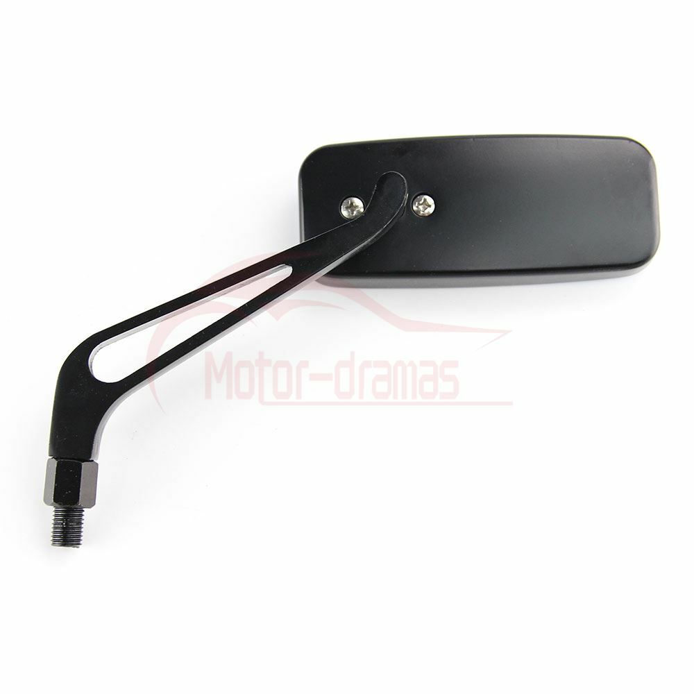 Black Motorcycle Rearview Side Mirrors 8mm 10mm Mount For Kawasaki Suzuki Honda