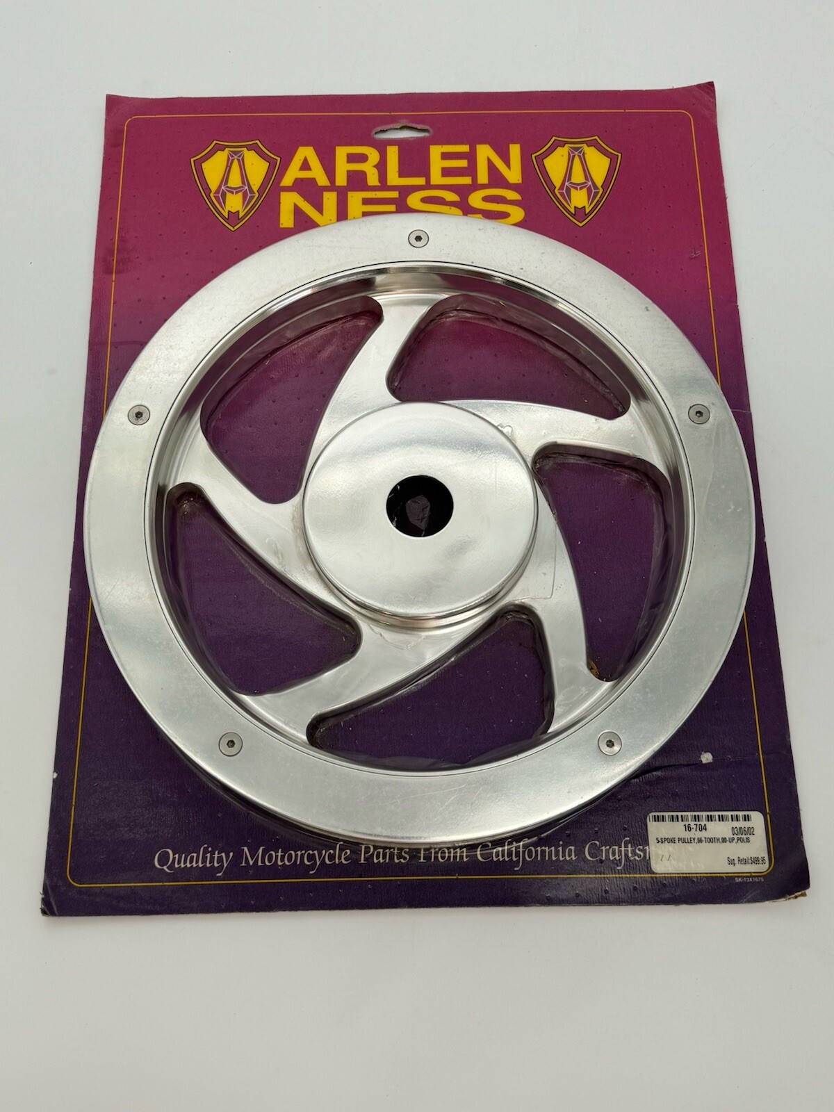 ARLEN NESS 5-SPOKE HY-SPEED REAR PULLEY 66 TOOTH 1-1/8″ HARLEY CUSTOM 86-99