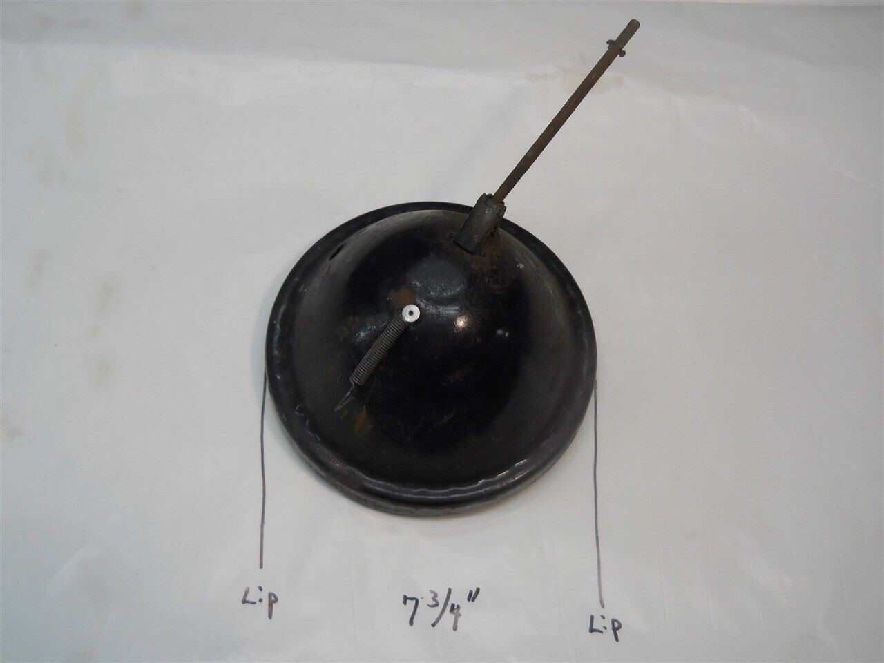 ANTIQUE MOTORCYCLE HEADLIGHT CASE 17.75″ D x 4.5″ H ? MAYBE HARLEY HD OTHER ?