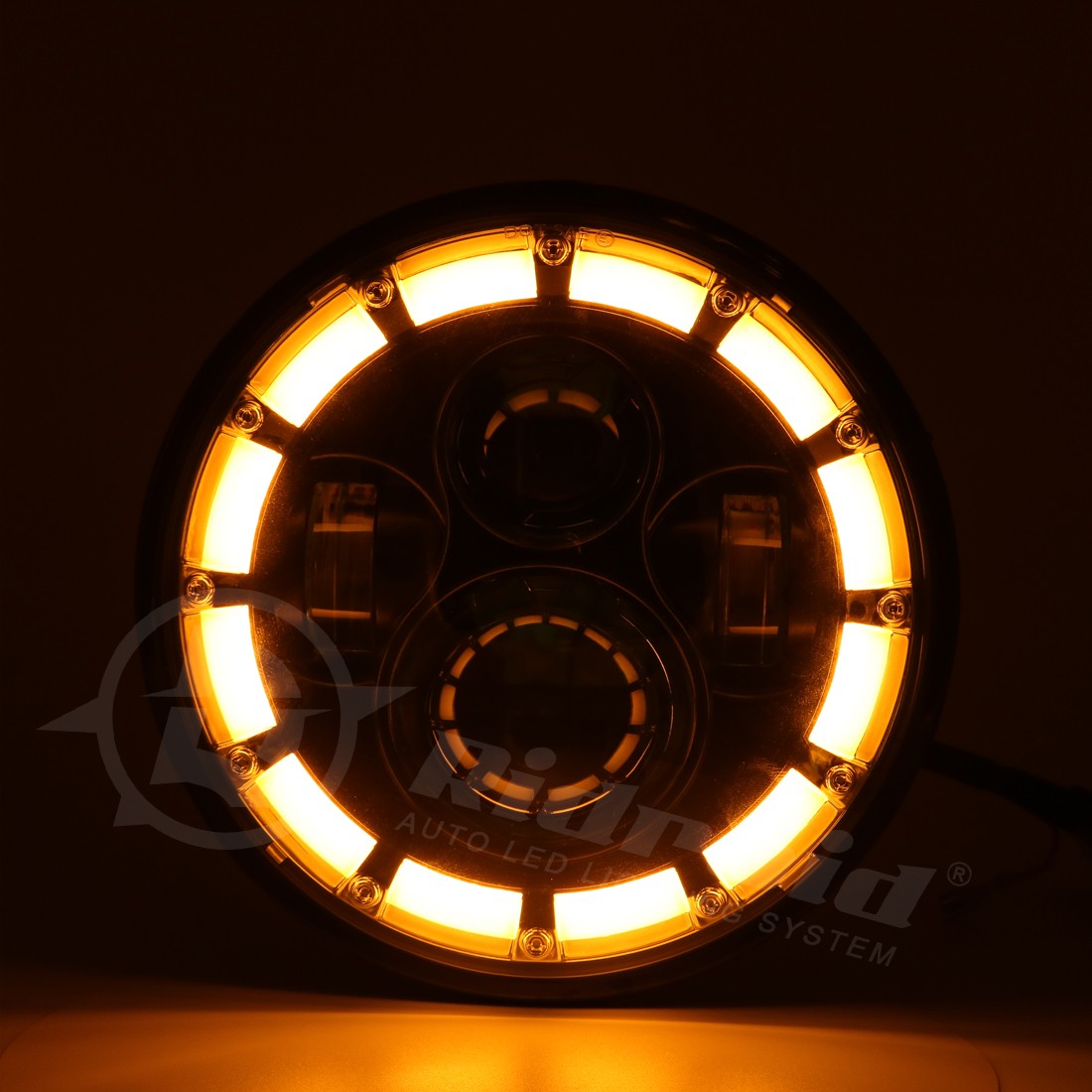 For Harley Davidson Fat Boy EFI FLSTF 7″ Round LED Headlight Projector DRL Hi/Lo