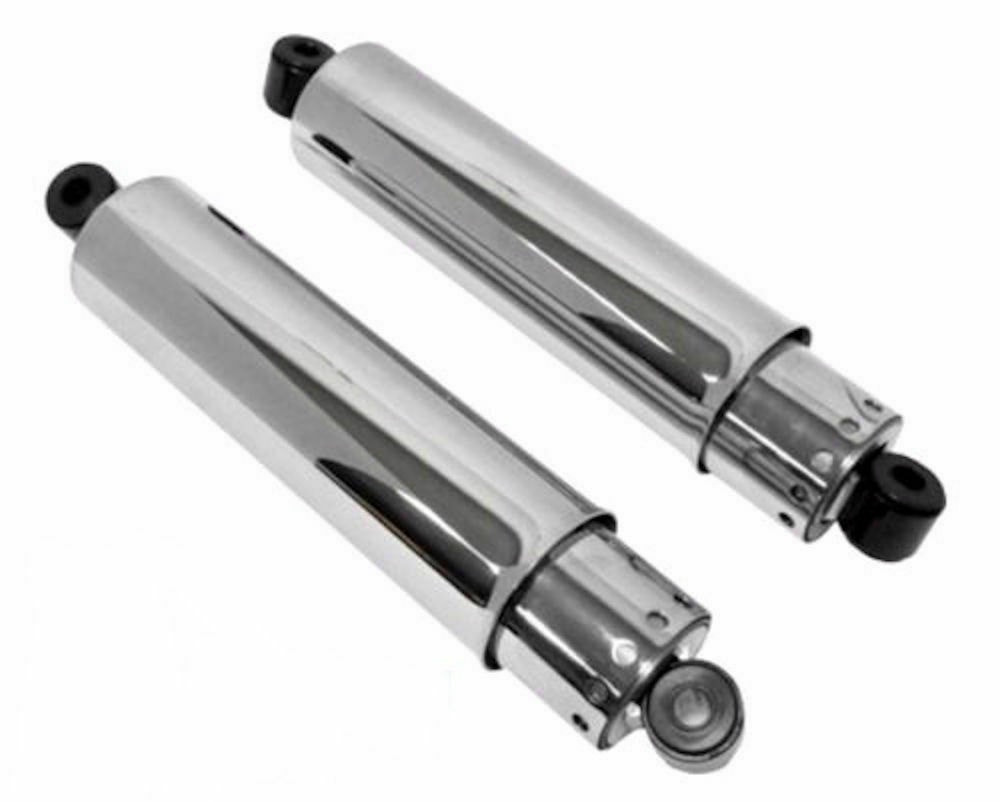 Mid USA 29004 Chrome Replica 12″ Covered Rear Shocks Harley Ironhead Shovelhead