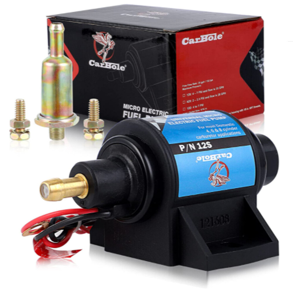 Micro Electric Gasoline Fuel Pump Universal 5/16 inch Inlet and Outlet 12V 1-2A