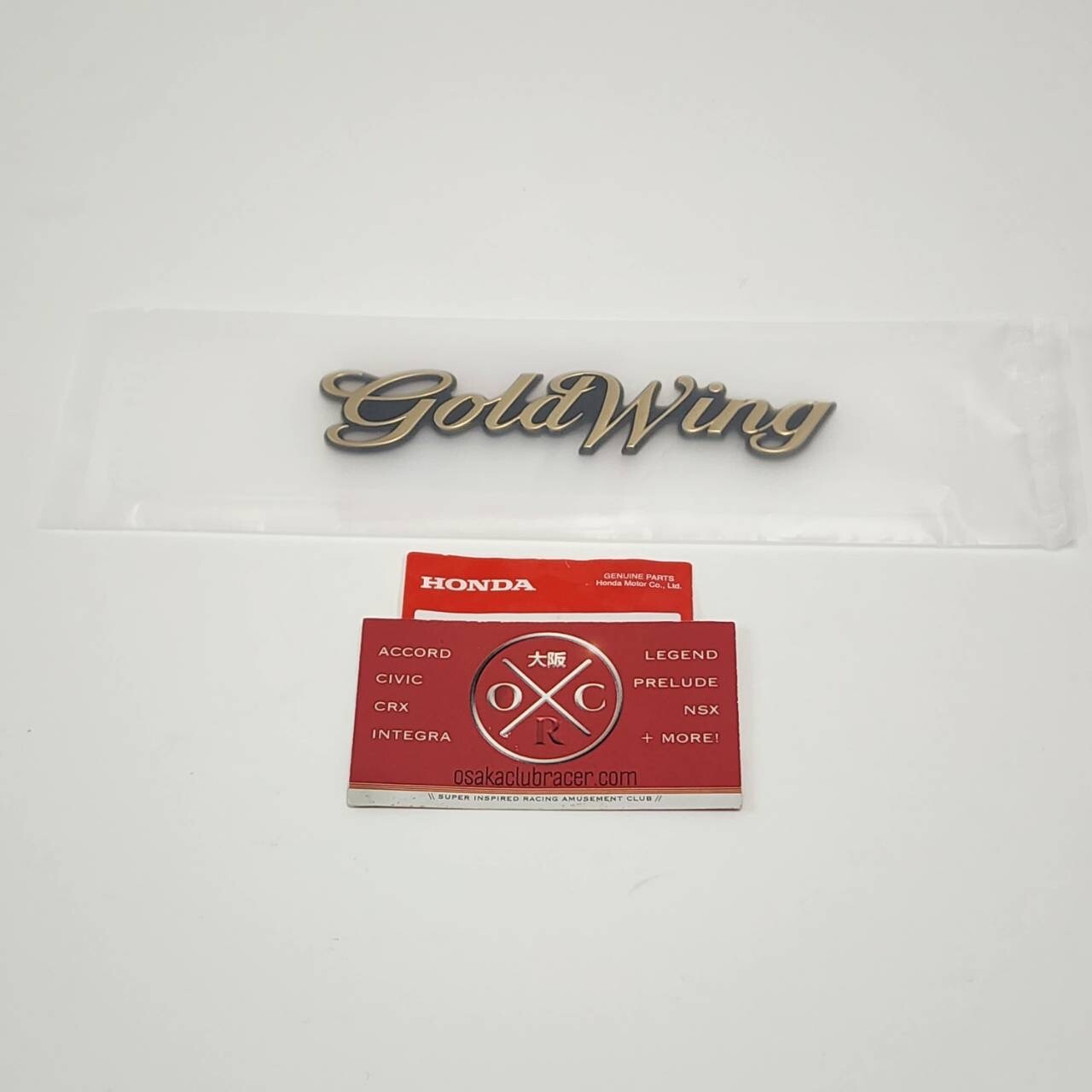 Genuine OEM 1988-2000 Honda Goldwing Side Emblem Badge 83605-MT8-010 NEW OE Gold
