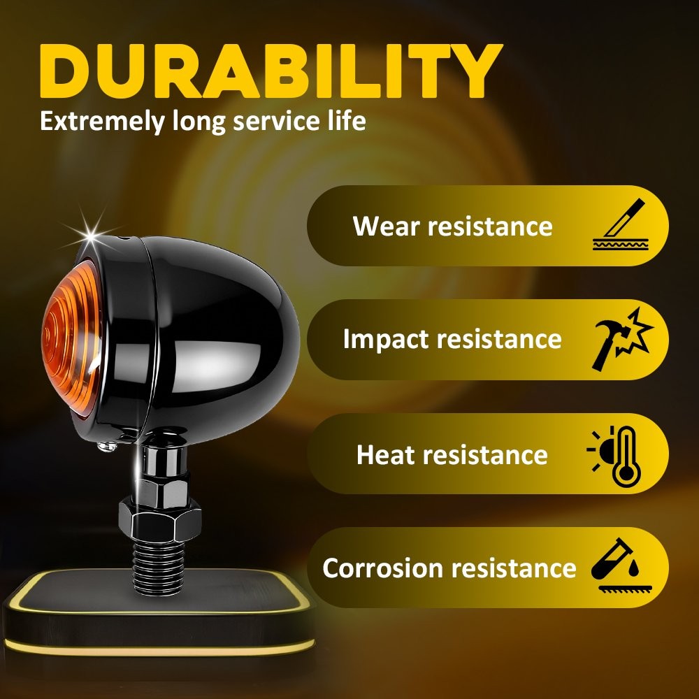 Turn Signal Amber Black Bullet Front Rear Blinker Indicator Light 1-5SET