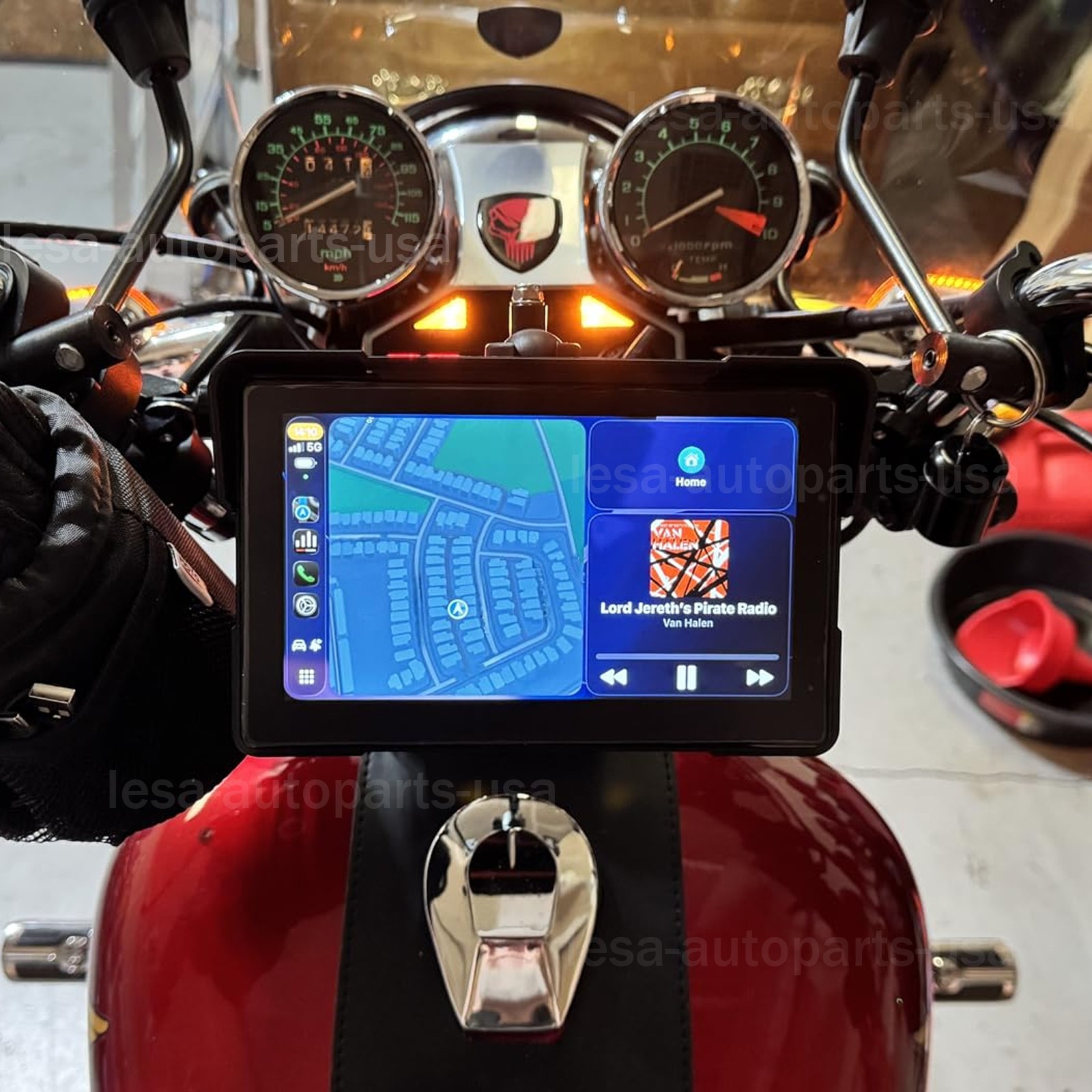7″ Motorcycle GPS Navigation Screen Wireless CarPlay Android Waterproof BSD Wifi