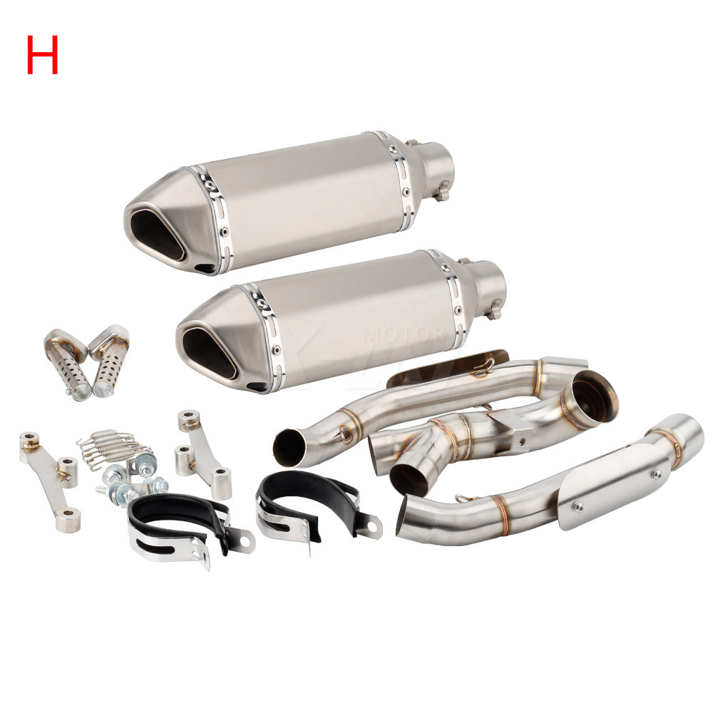 Silvery Exhaust Tips With Link Pipe For Triumph Speed Triple 1050 / R 2012-2015