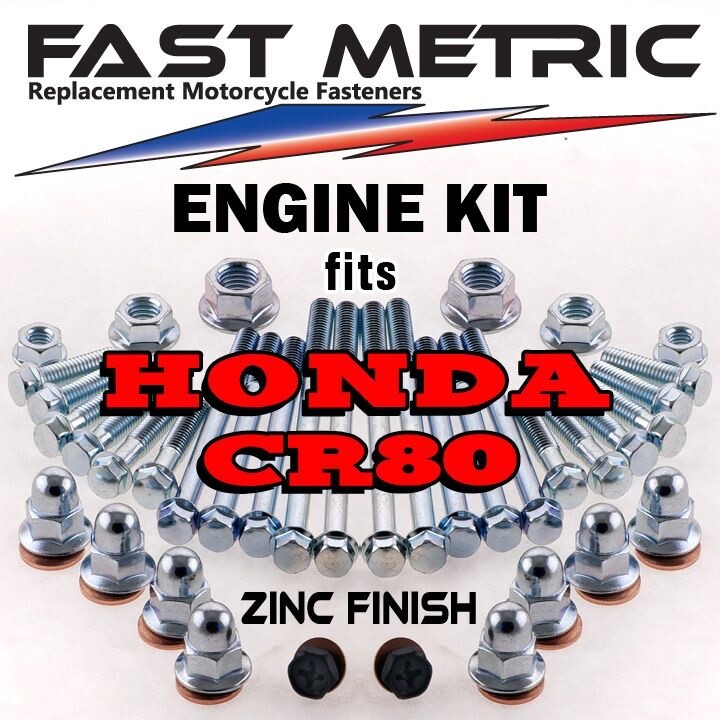 ’85-’02 Honda CR 80 Engine Rebuild Bolt Kit | Factory style ZINC Fasteners