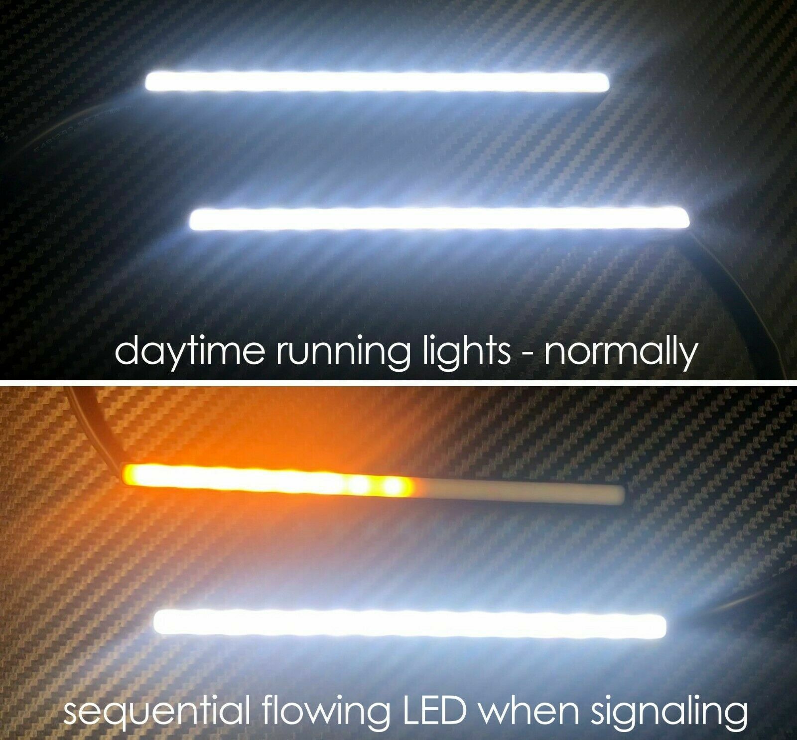 Ultra Slim Switchback White/Amber LED Bar Signal DRL Lamps For Heavy Duty Bumper
