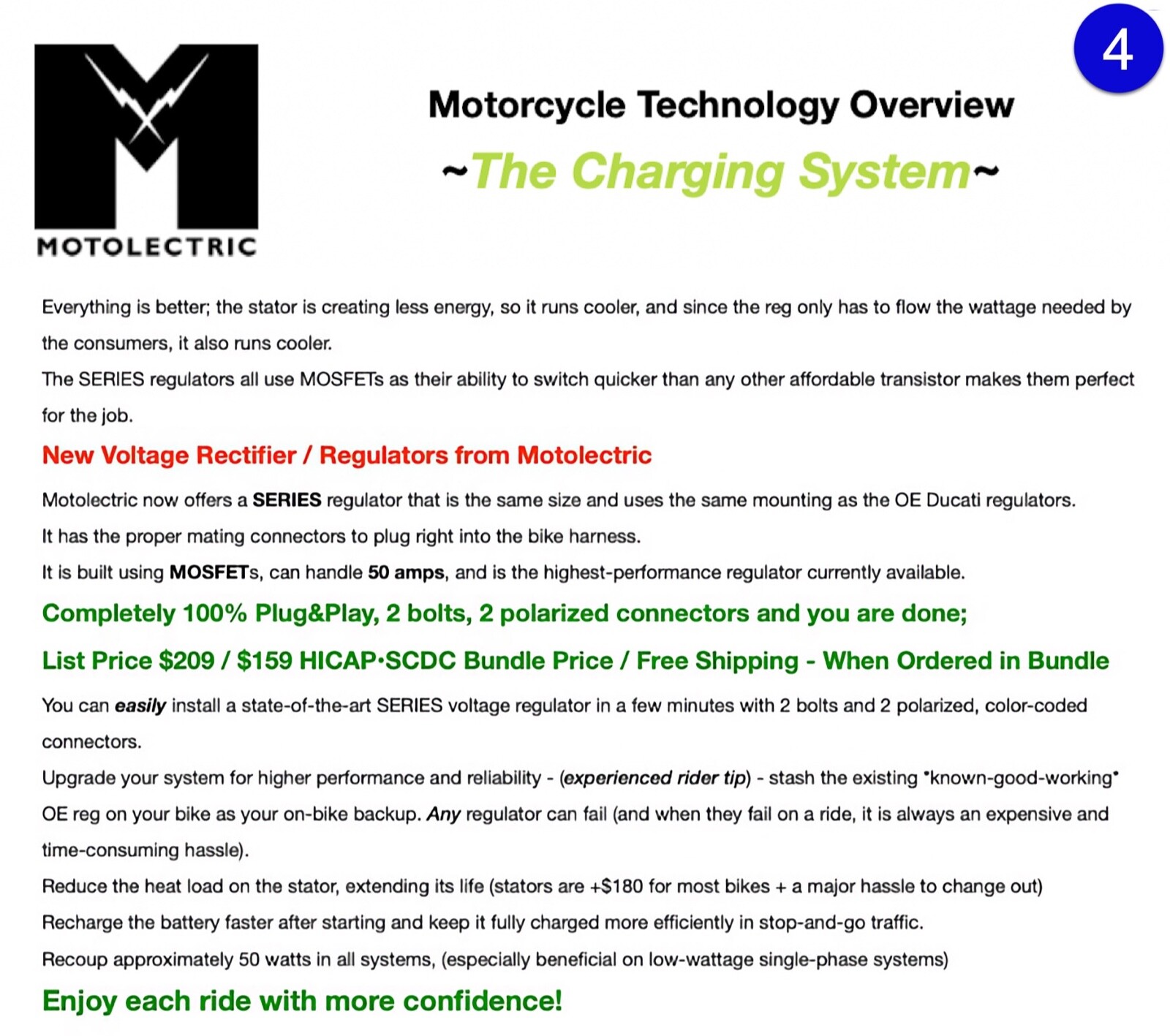 Ducati 749 / 999 – Motolectric SERIES/Phase-Control Voltage Regulator MER2