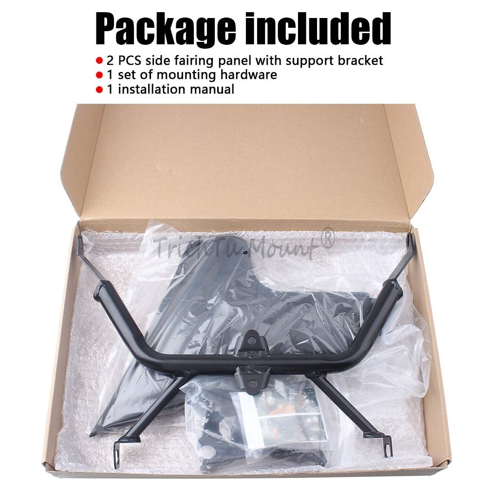 Black Side Fairing Panel +Metal Bracket For Harley Road Glide CVO Limited 23-Up