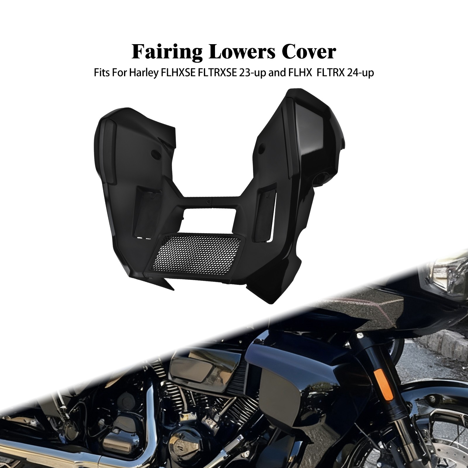 Lowers Fairing Cover Extended Chin Spoiler For Harley 23-2026 Road Street Glide