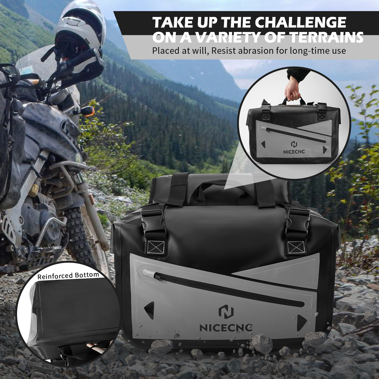 Waterproof PVC Motorcycle Panniers Saddle Bags For KAWASAKI KLR650 NINJA 400