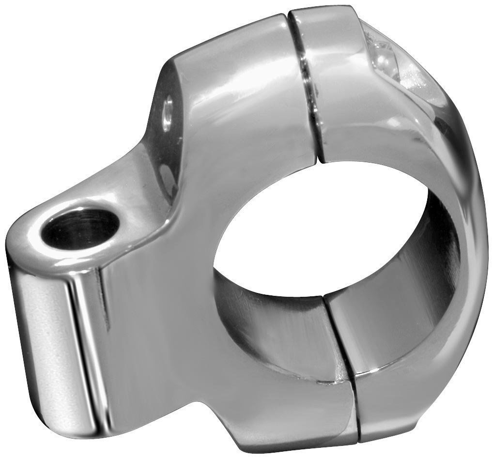 Chrome Mirror Clamp Handlebar Mount for 1 in. (25mm) Bars fit Harley-Davidson