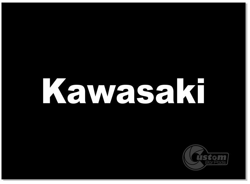 Kawasaki Vintage Design Motorcycle Bar Pad 10″ Black Matte Finish