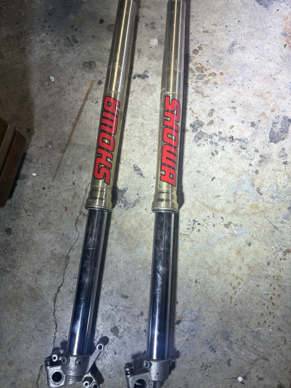 OEM 2005 05 HONDA CRF 450 CRF450R LEFT & RIGHT FRONT FORKS FORK SUSPENSION SET