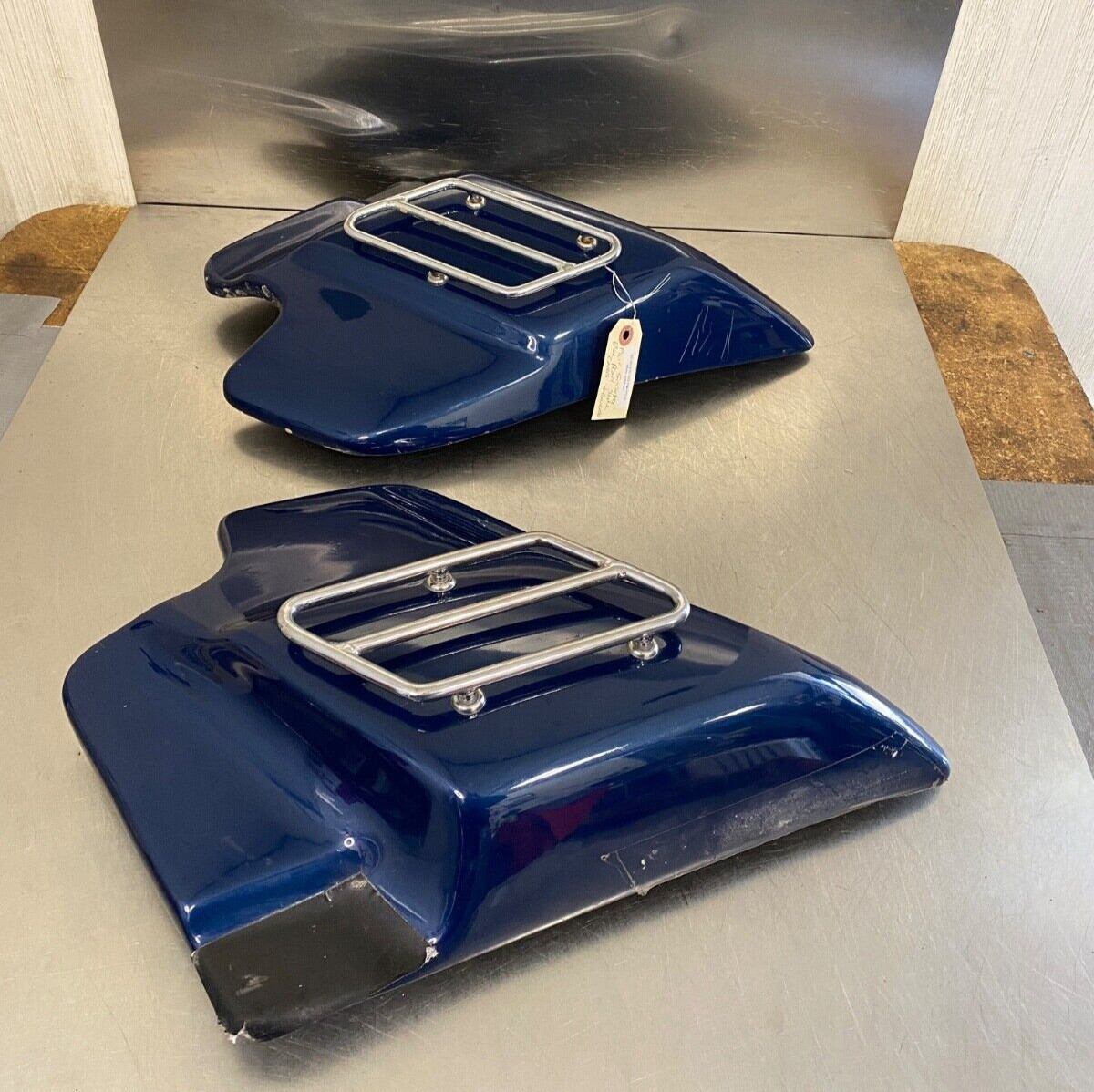 1999 Harley Davidson E/G U/C FLHTCUI Pair Sinister Blue Pear Side Covers & Guard