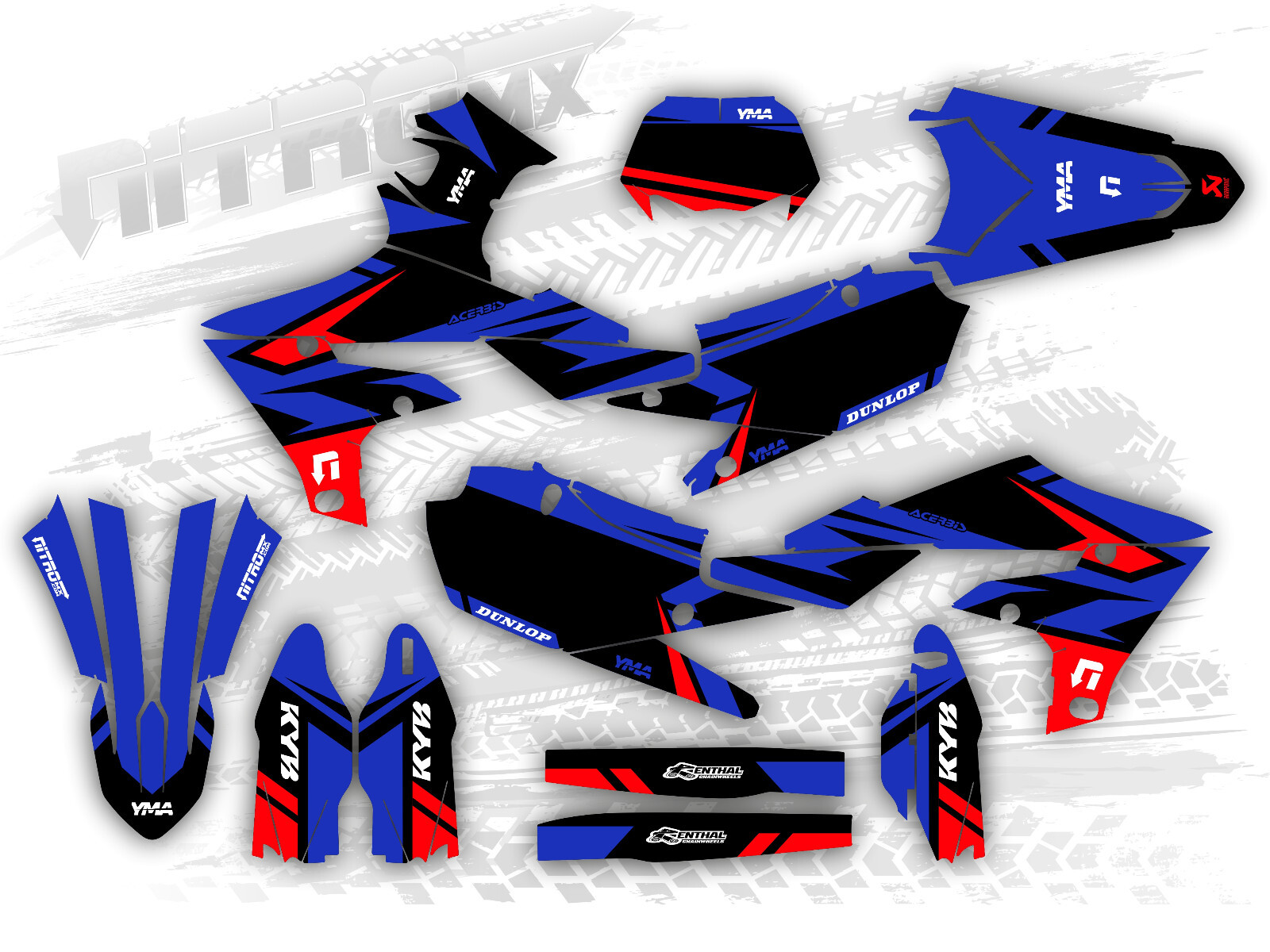 Graphics Kit fits Yamaha WR450F WR 450F 2019 2020 2021 2022 2023 WRF Decals