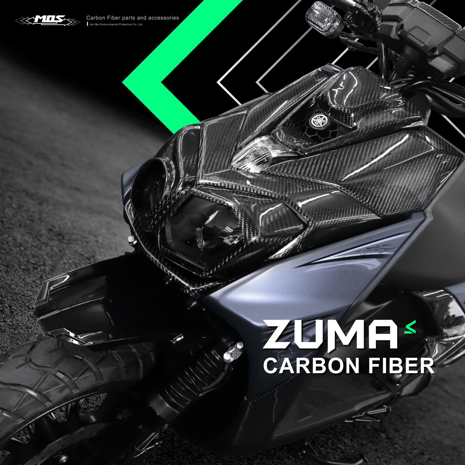 MOS Carbon Fiber Front Cover Set for Yamaha Zuma/ BWS/ Fi 125 2016 – 2021