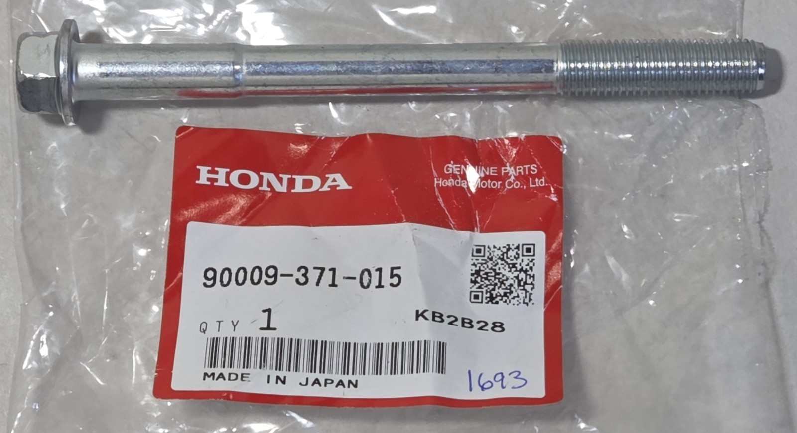 1 NEW Genuine Honda Motorcycle Factory 10×120 Flange Bolt Part OEM 90009-371-015
