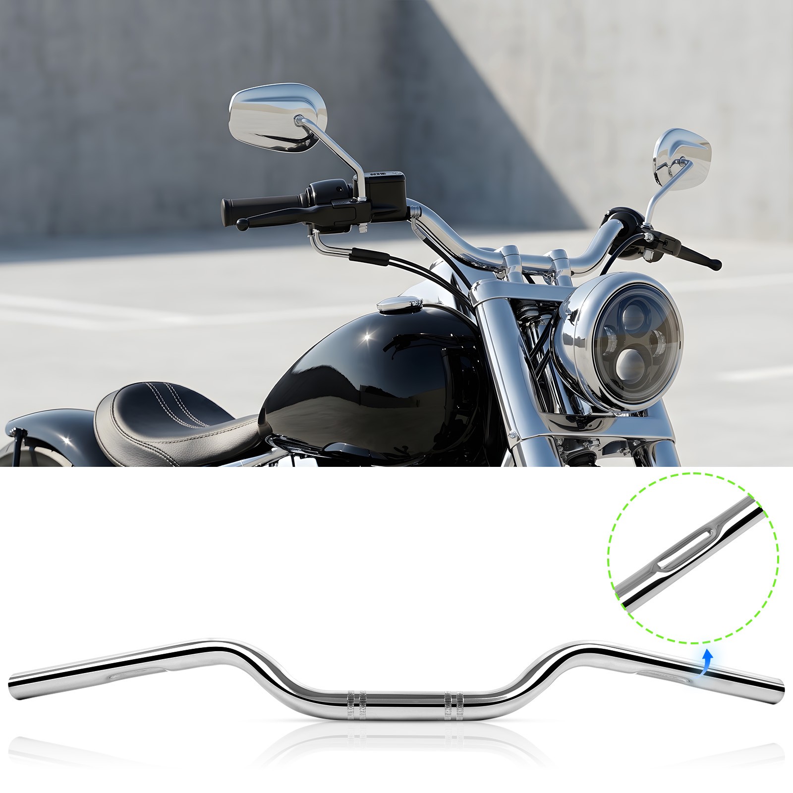 Motorcycle 1″25mm For Harley Softail Springer Chrome Tracker Handlebar Drag Bars