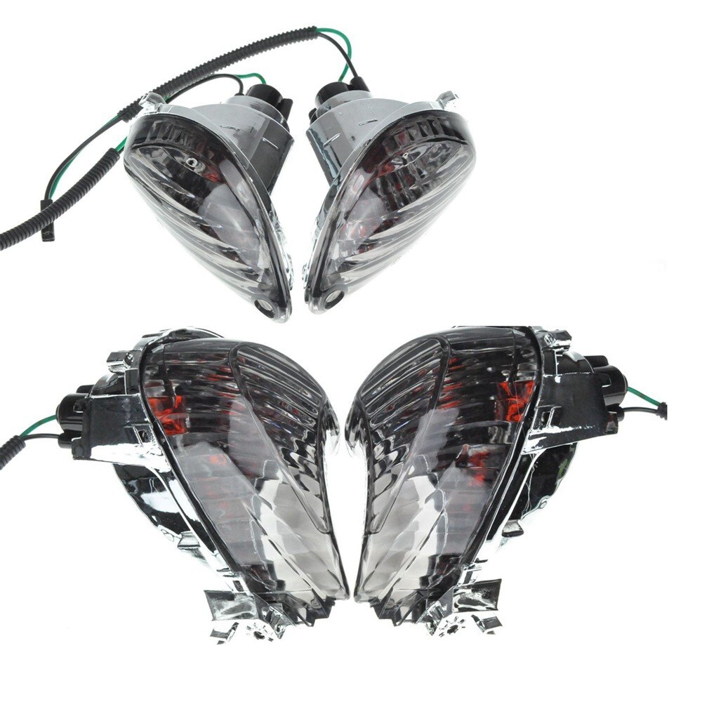 Front and Rear Turn Signal With Bulb Fit Suzuki 08-20 HAYABUSA GSX1300R Smoked