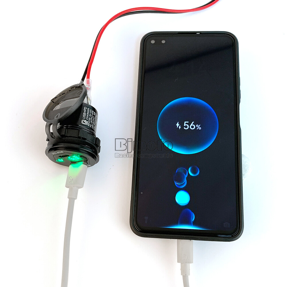 Dual Type C USB Charger For Kawasaki Versys 650 2022-2024 12/24V Socket Adapter