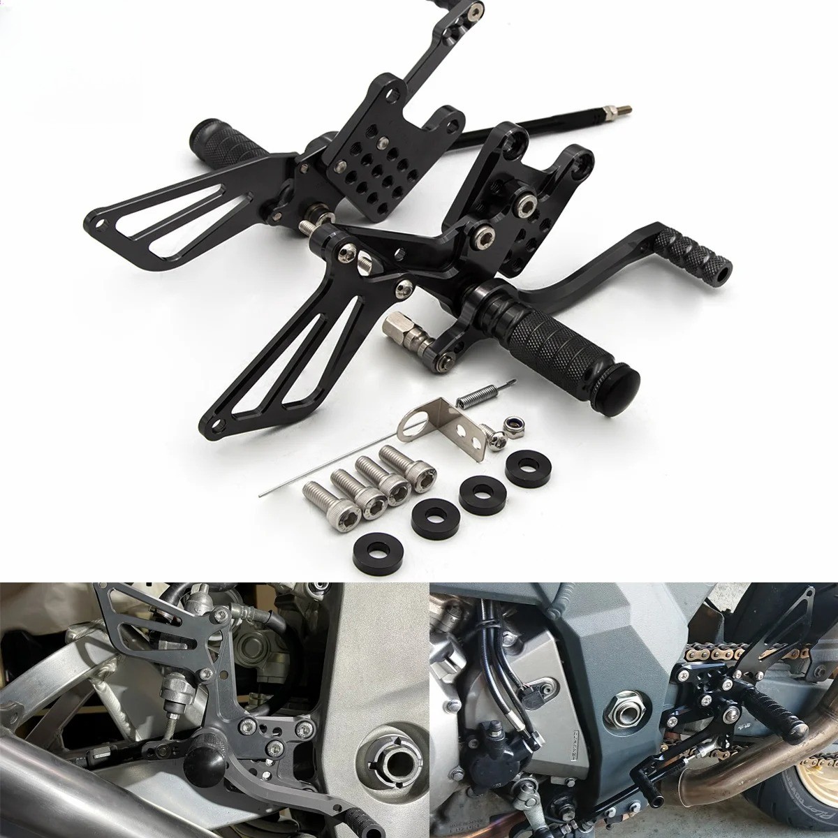 CNC Adjustable Rearset Footpegs for Suzuki GSXR 600 750 SV650 SV1000 Motorcycle