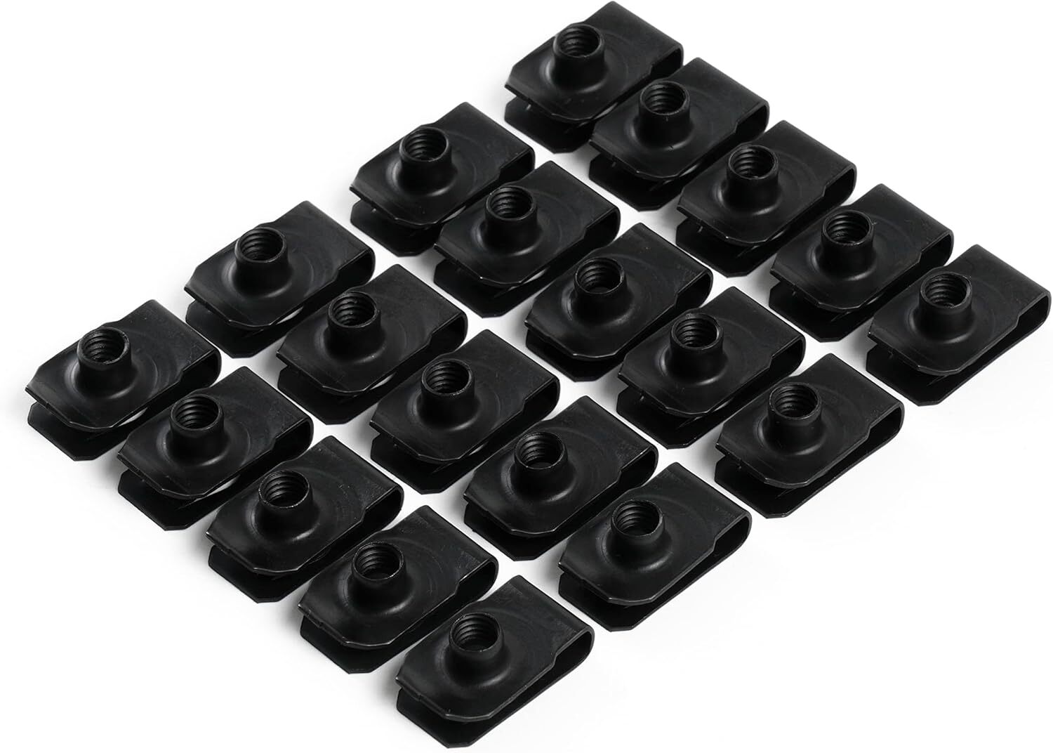 Universal 20 pcs M6 U-type Motorcycle Bolts Screws Clips Hardware Clip-on Nuts
