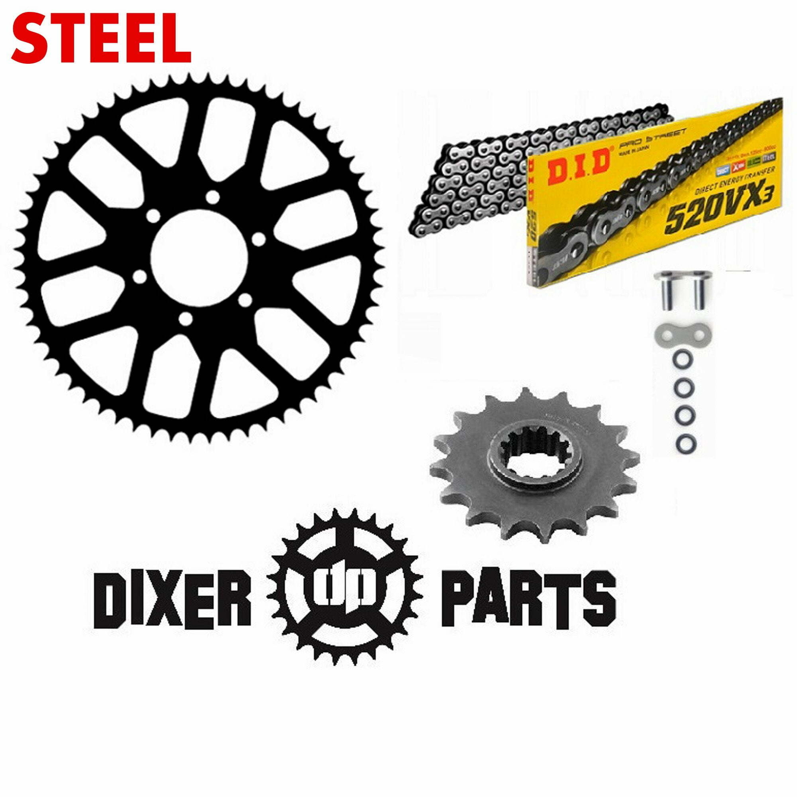 Chain drive kit 15/55 + DID chain 520 VX3 – Kawasaki ZX6-R 636 (07-19) – stunt