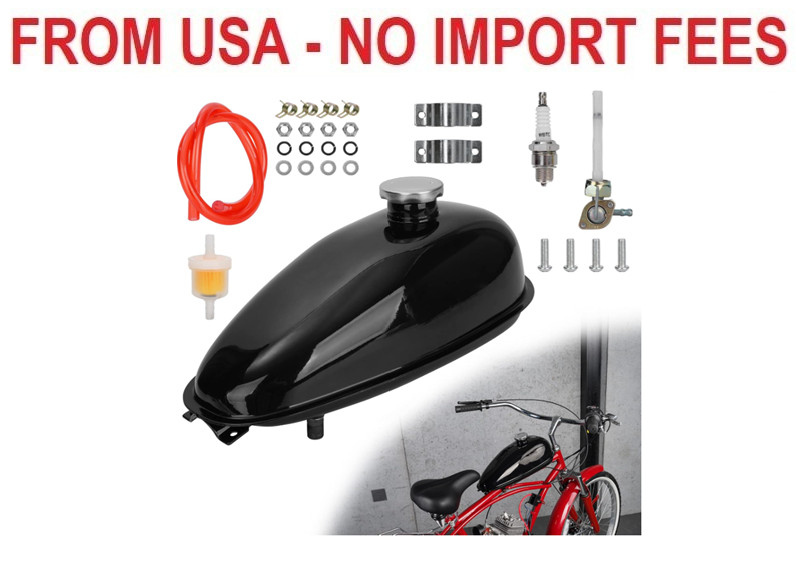 4L 1.06 Gallon Mini Bike Gas Tank Fuel Tank with Cap & Spark Plug & Petcock & Fu