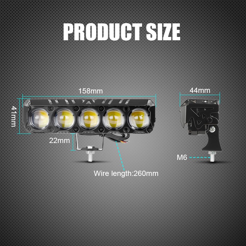 2X 6inch LED Work Light Bar Spot Pods Fog Lamp Offroad Driving SUV Yellow+White
