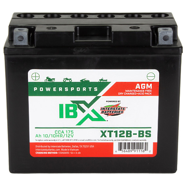 Interstate Batteries YT12B-BS 12V 10Ah Rechargeable Powersports Battery