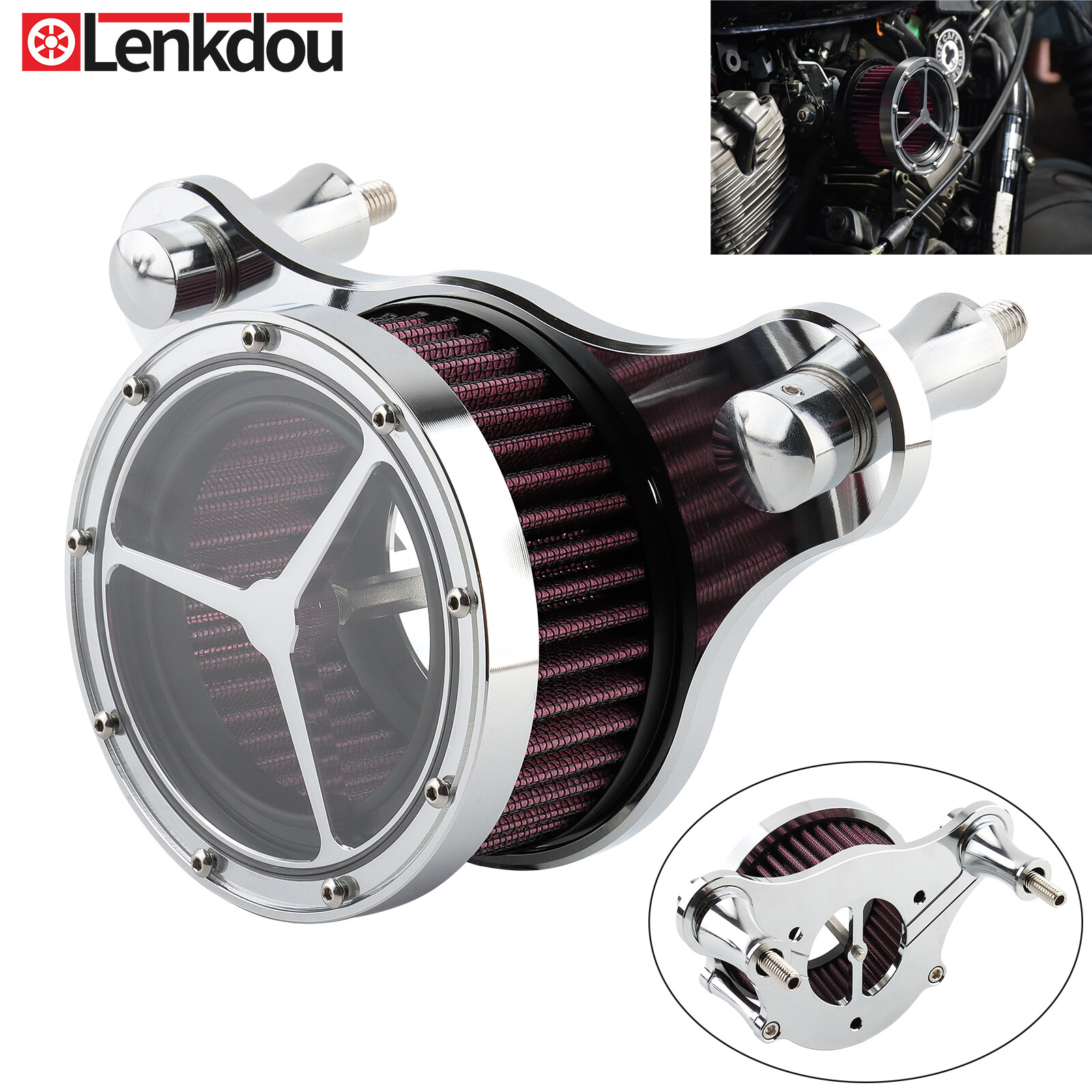 Clear Air Cleaner Intake Filter Small For Harley Touring Road King 93-07 Softail