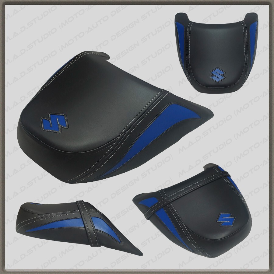 CUSTOM Seat Cover Suzuki BOULEWARD M109R (INTRUDER M1800R) Black+Blue+wt 2006+
