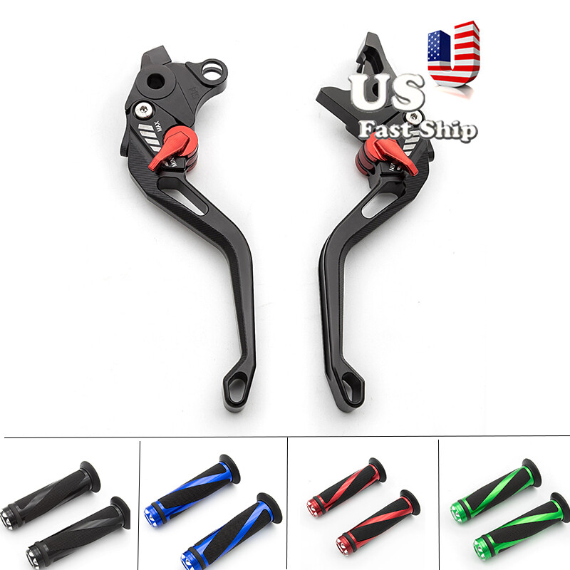CNC 3D Rhombus Brake Clutch Levers W/Red Hand Grips FOR YZF R3 2014 -2020