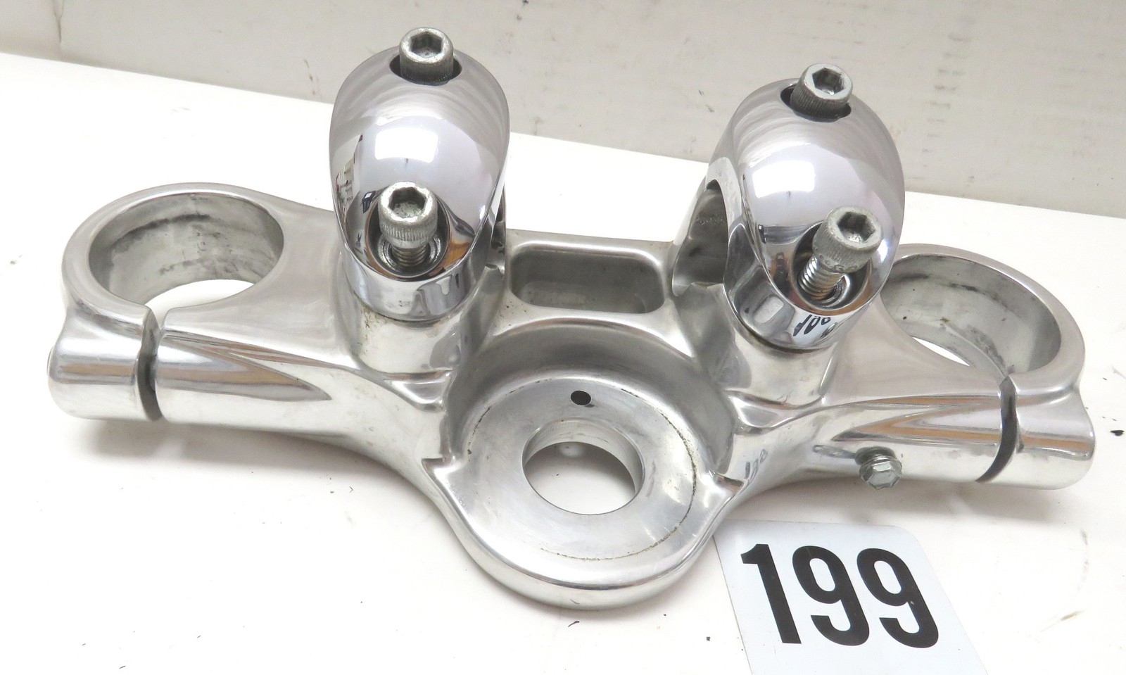 MINT Harley Upper Triple Tree Polished w/ Chrome Handlebar Clamps UGS-1 4M