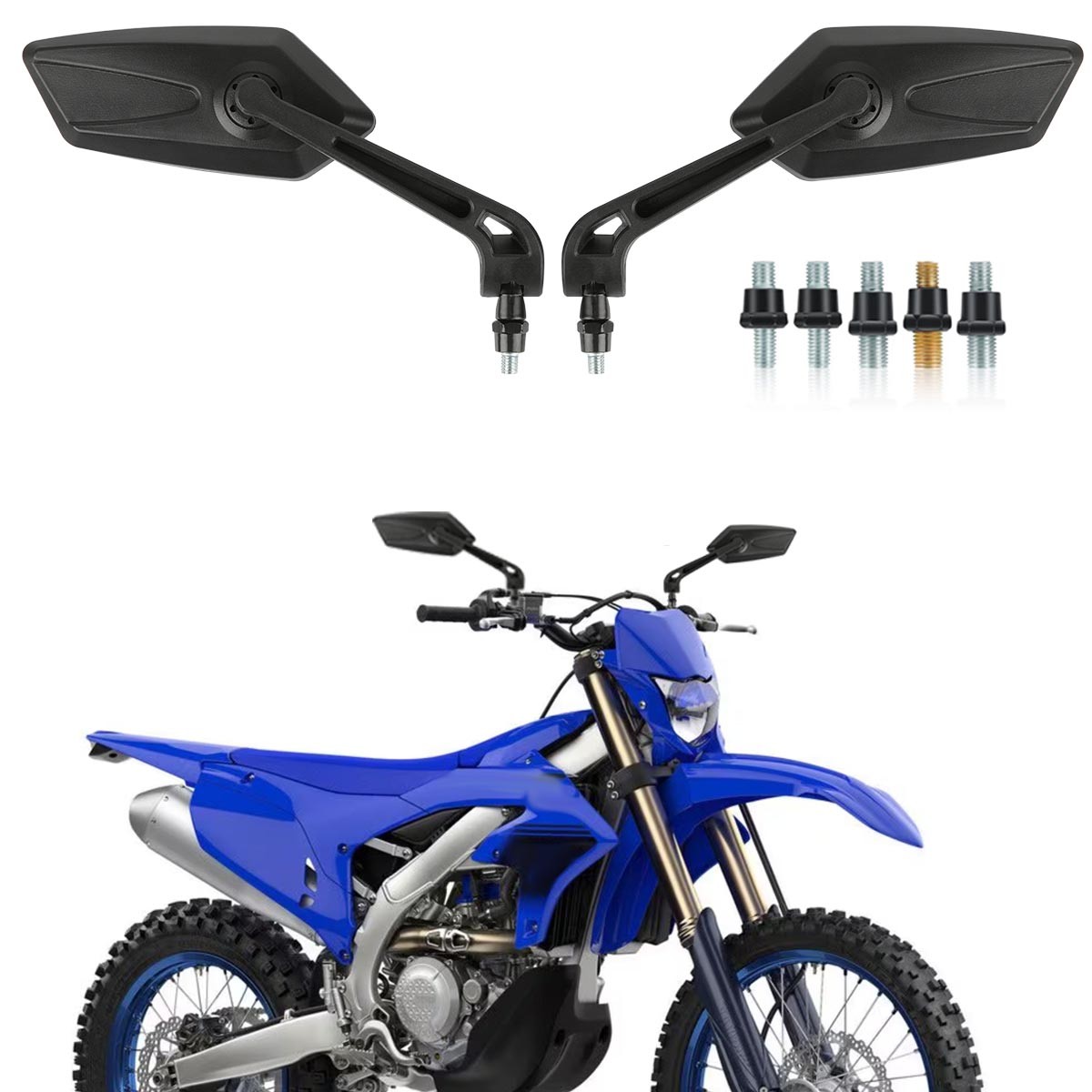 8mm/10mm Motorcycle Rear-View Side Mirrors For Yamaha WR250 WR400 WR450 WR450F