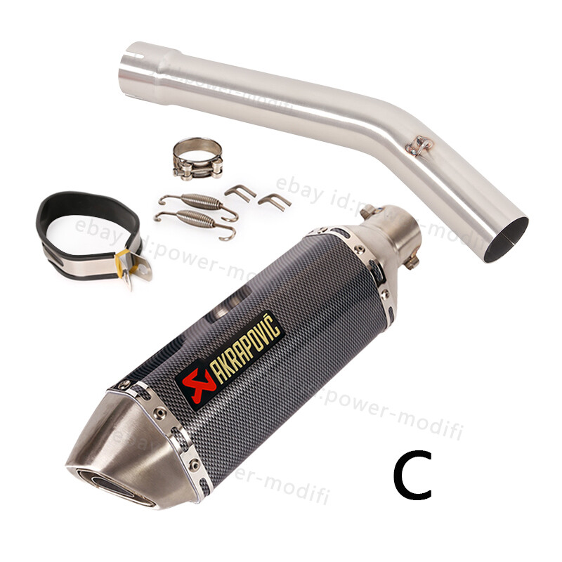 51mm For Yamaha YZF R6 1998-2005 Slip On Exhaust System Mid Pipe Black Muffler