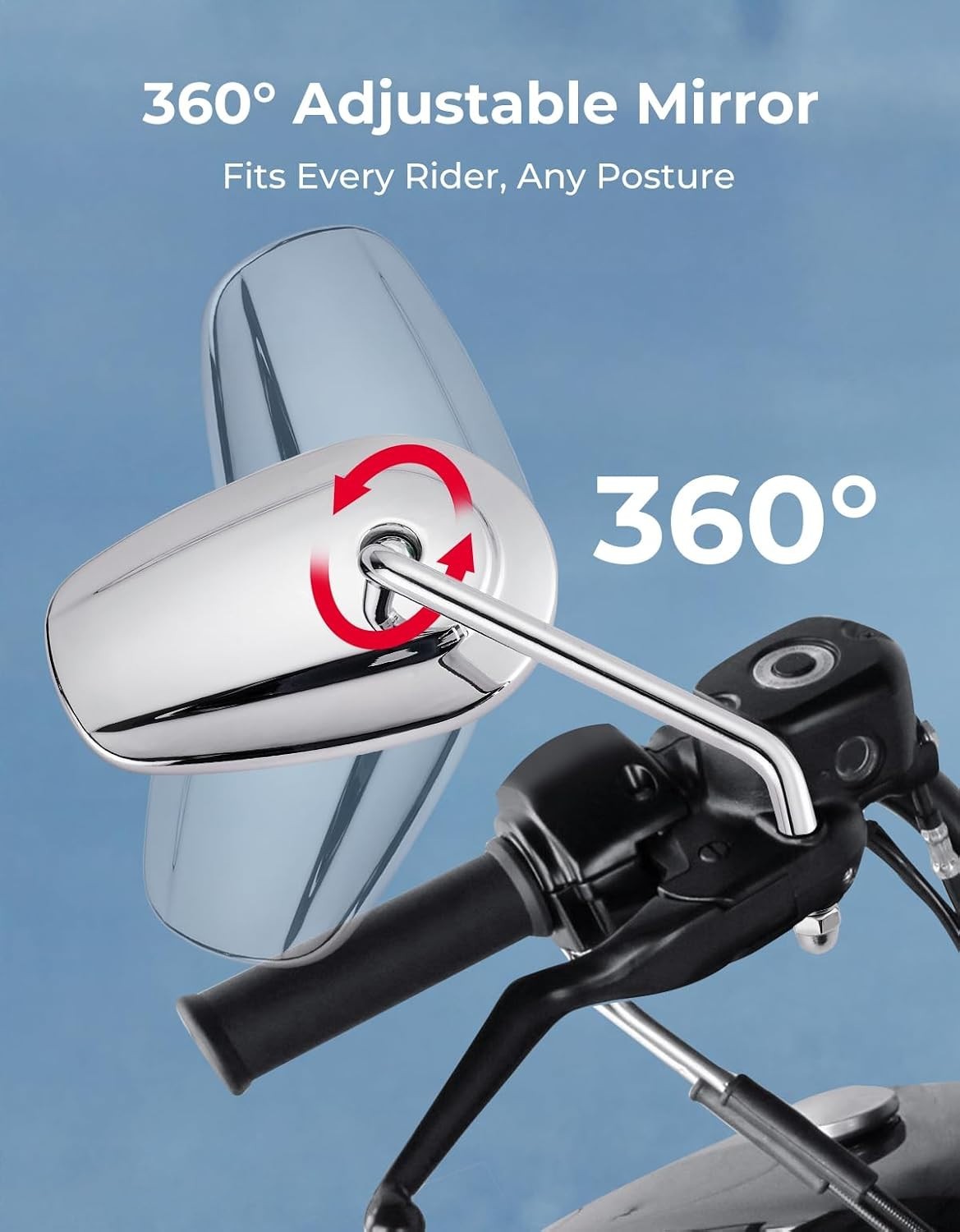 Motorcycle Mirrors M8 Rear View Side Handlebar Mirrors 360 Degree Adjustment …