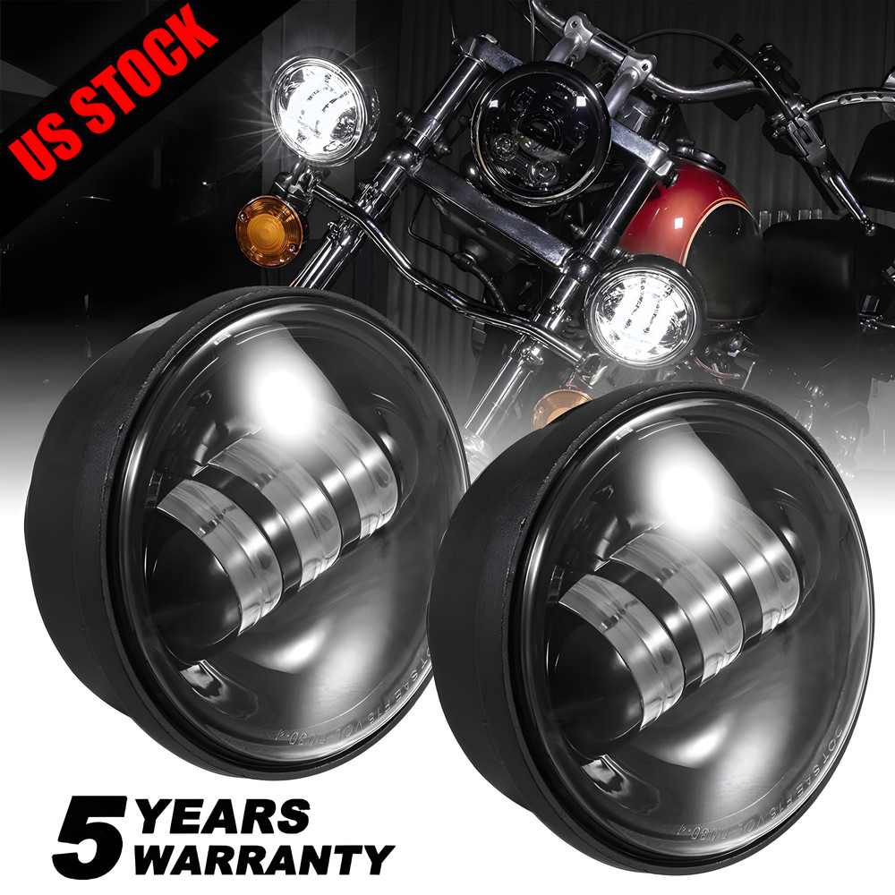 4.5″ Inch LED Spot Fog Passing Lights Driving Lamp For Harley Davidson Motorbike