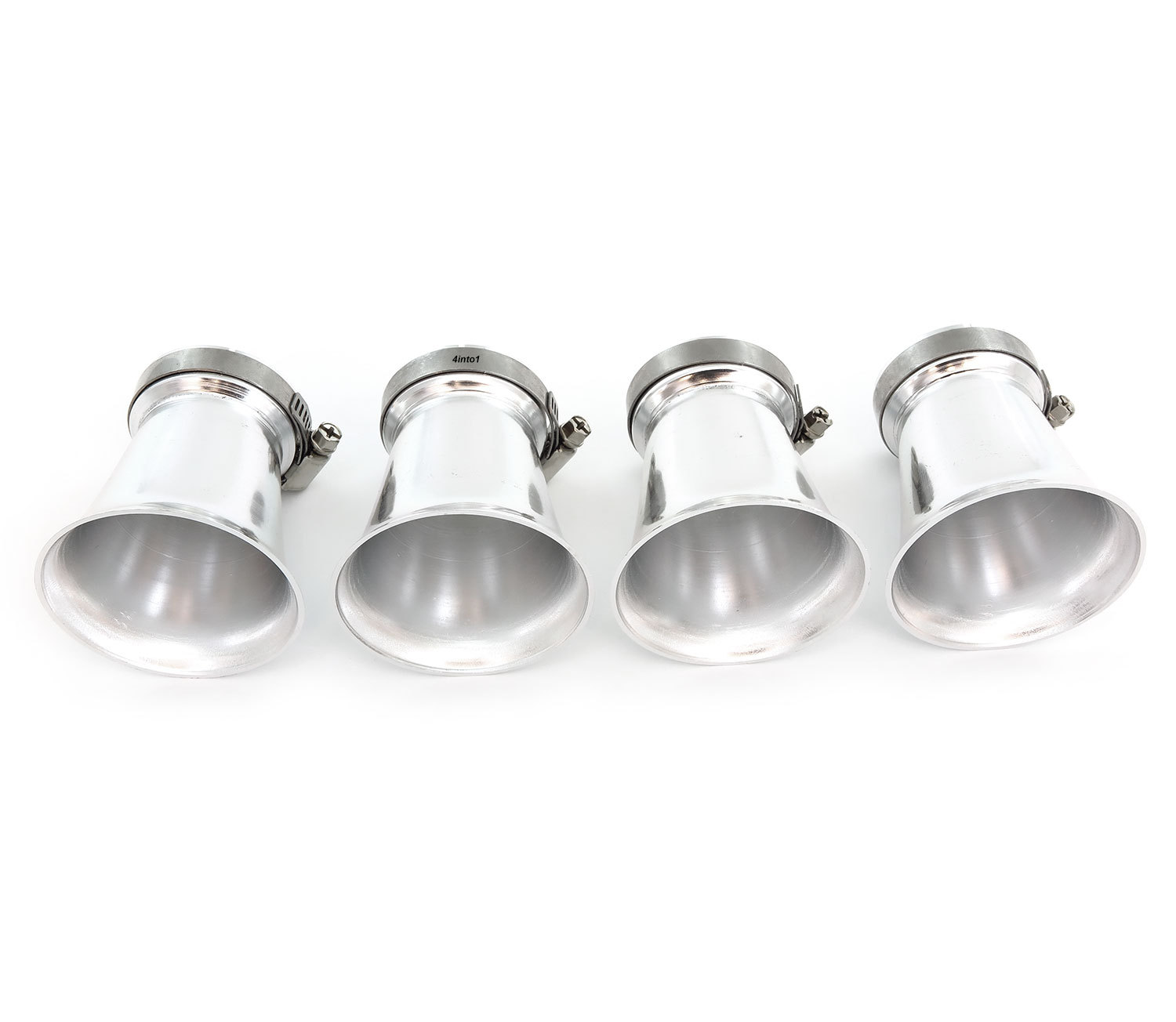 Set of 4 Silver Velocity Stacks – 39mm – Honda CB500 CB550 CB750 Cafe Chopper