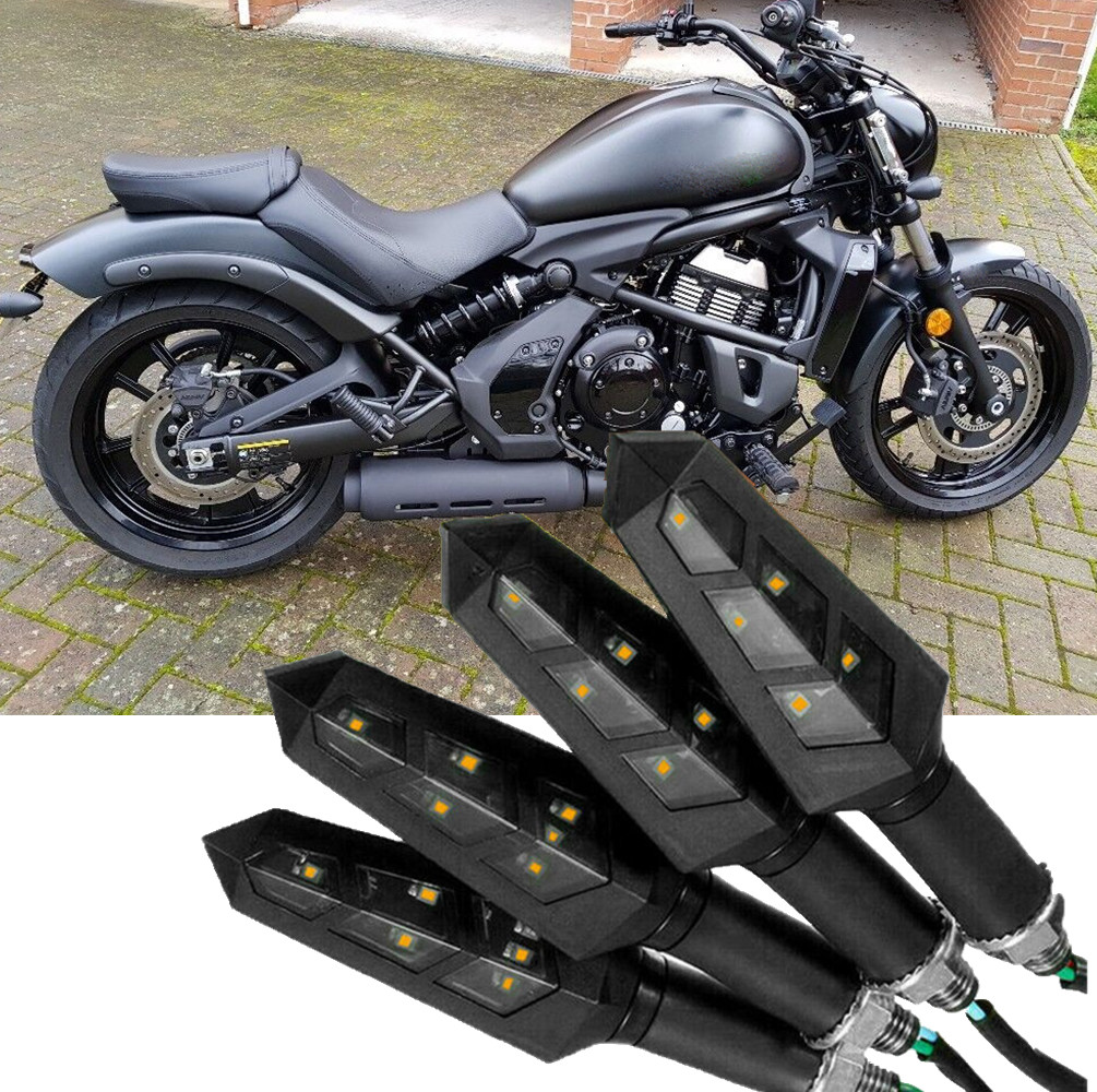Motorcycle LED Amber Turn Signal Lights For Kawasaki Vulcan S 650 800 900 1500