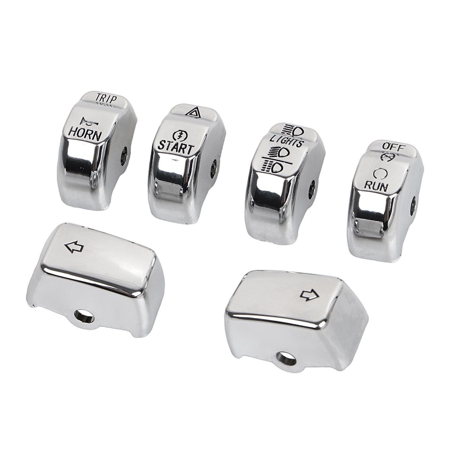 Chrome ABS Switch Housing Button Cap For Harley Softail Dyna Fat Bob Low Rider