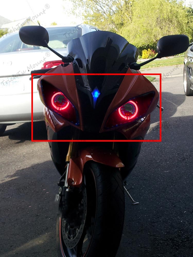 Fully HID Headlight Assembly Red Angel Eyes Headlamp For Yamaha YZF R6 2006-2007