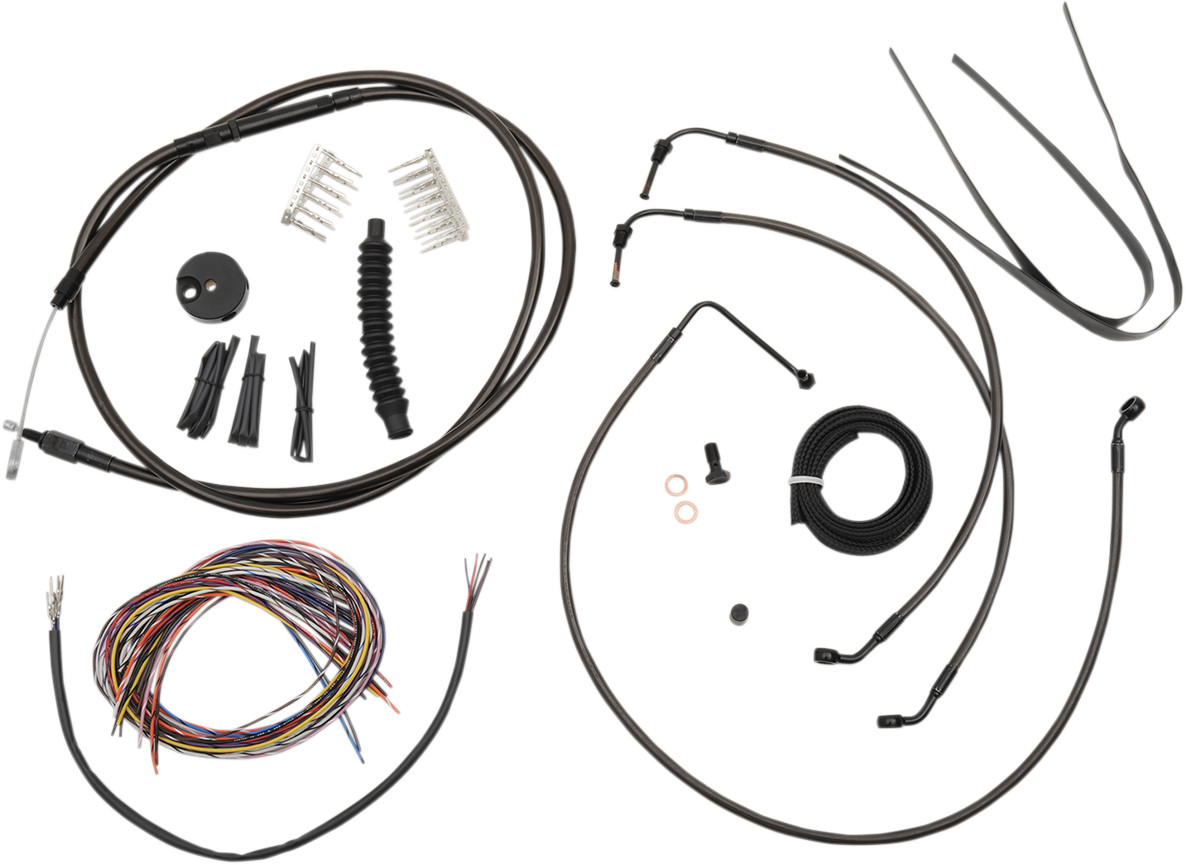 La Choppers Midnight Braided Cable Kit 15-17in Handlebars 08-13 FLHR Road King