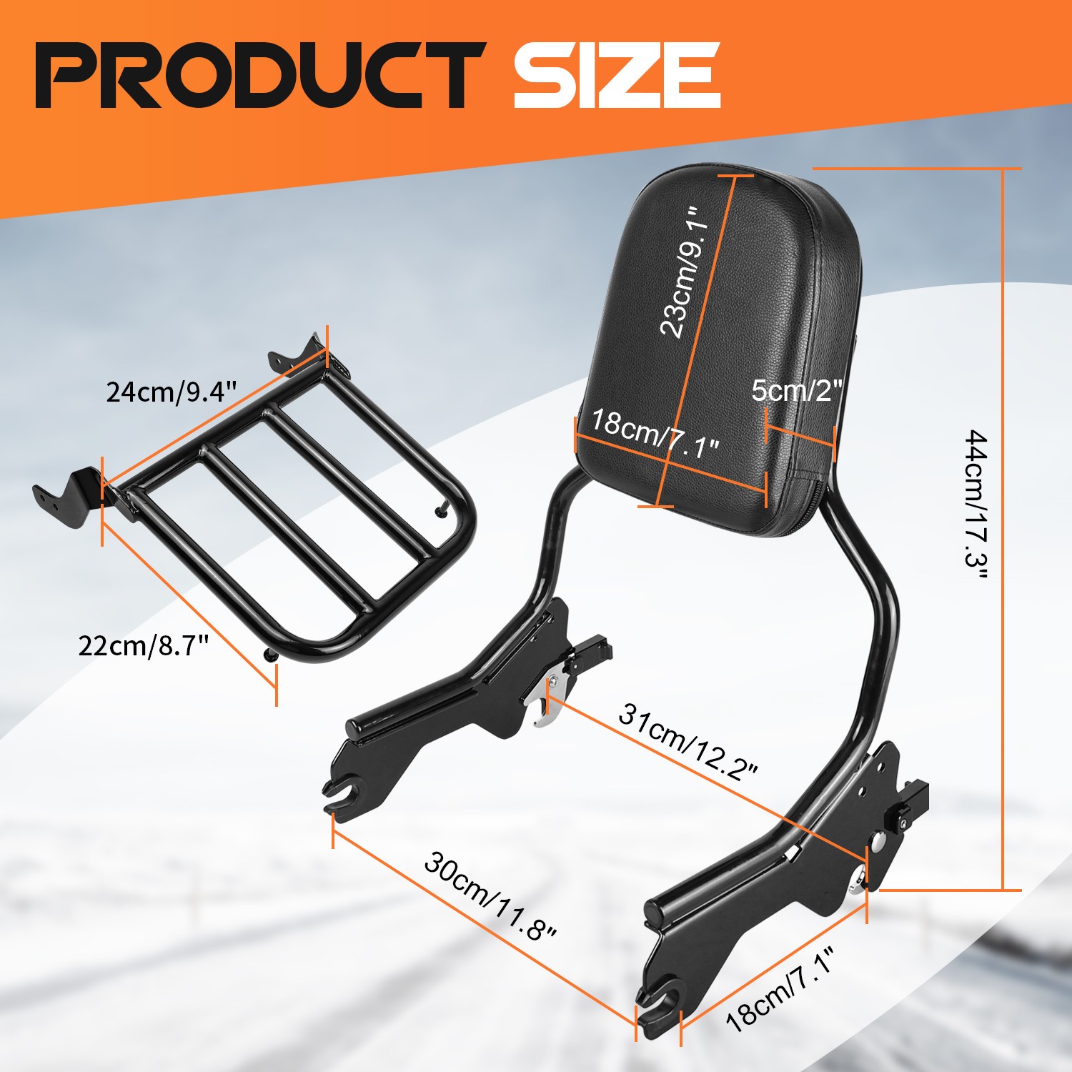 Backrest Sissy Bar Luggage Rack Detachable For Harley Low Rider FXLR 2018-2025