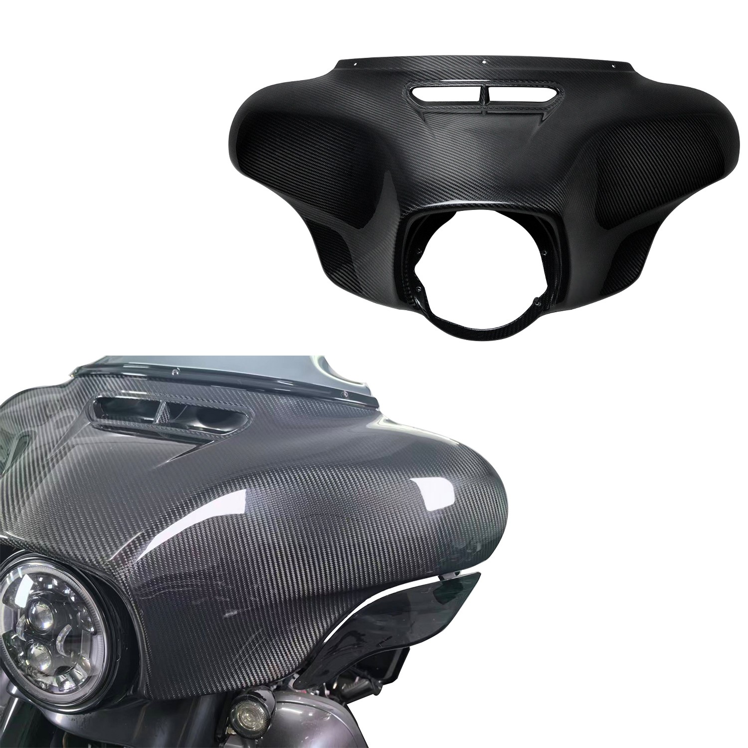 Black Carbon Fiber Outer Fairing for Harley 14-23 Street Glide Special FLHT FLHX