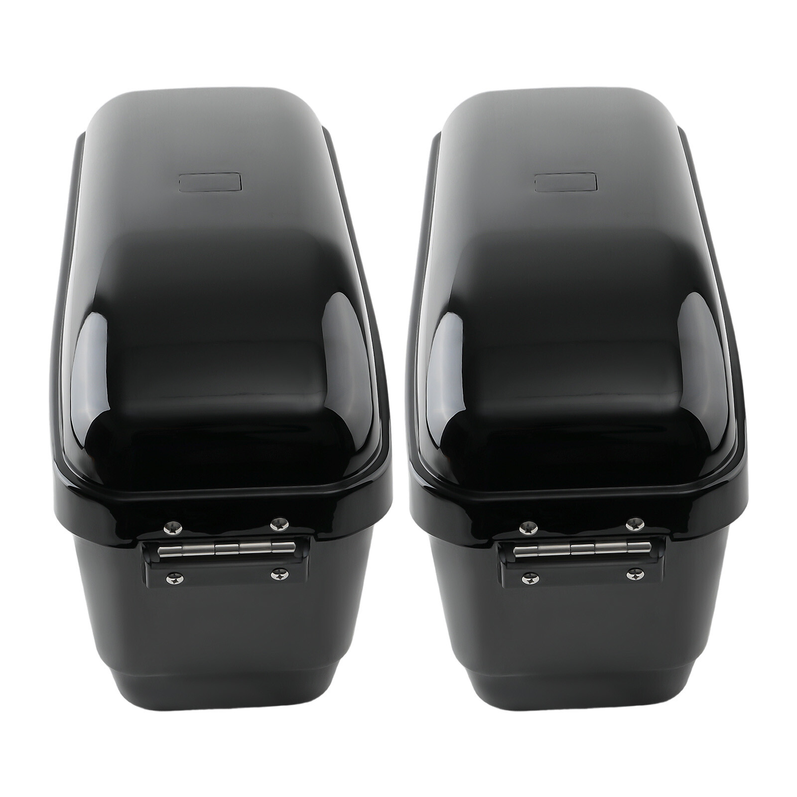Black Hard Saddlebags Pair Universal Motorcycle For Harley Honda Yamaha Cruise